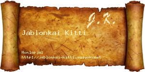 Jablonkai Kitti névjegykártya